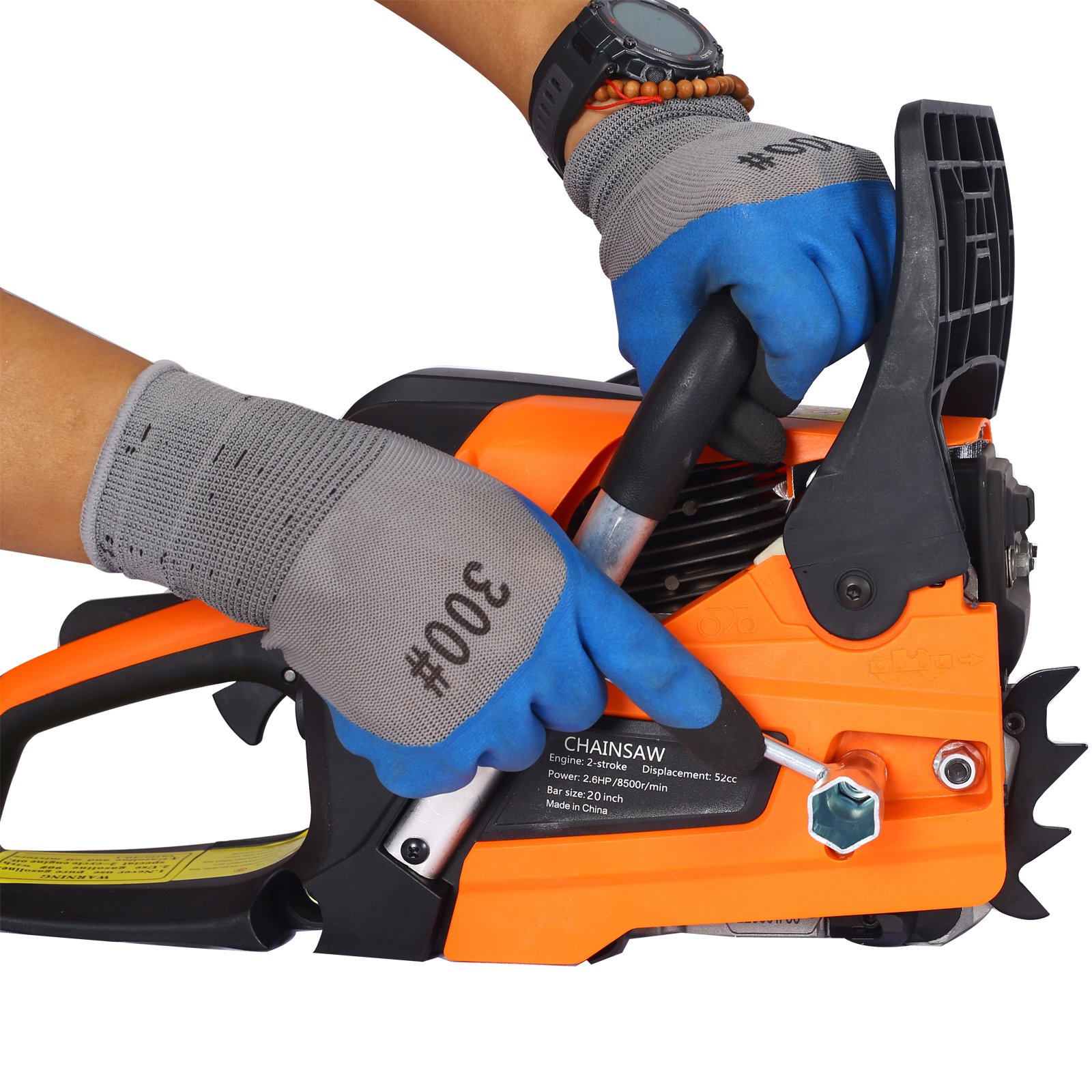 52Cc Gasoline Chainsaw With 20" Oregon Bar And Chain For Wood Cutting Plastic - Orange - Image 18