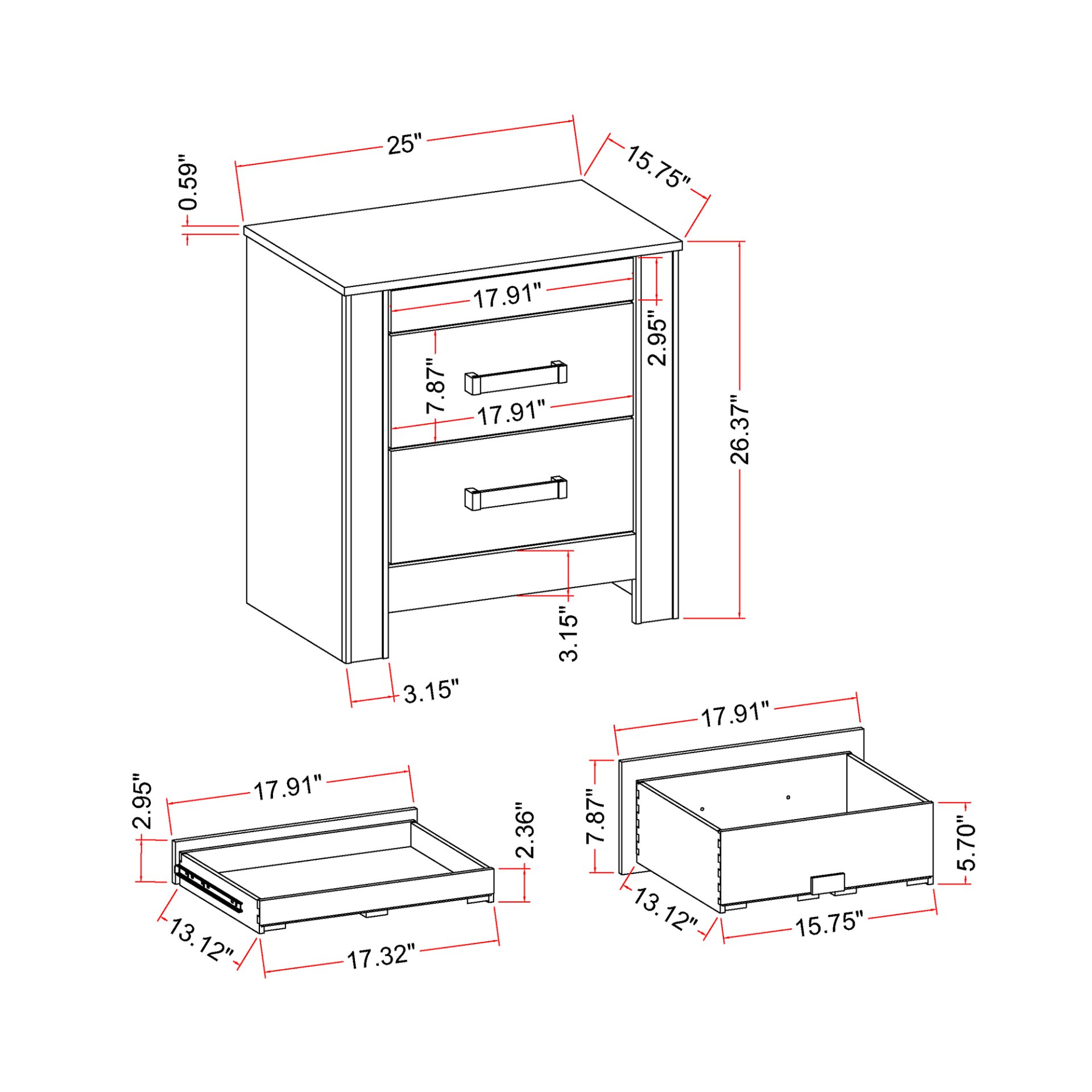 Lorenzo - 5 Piece Queen Bedroom Set With Glittered Detailing And Bar Handles - Silver - Image 9