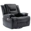 360° Swivel And Rocking Home Theater Recliner Manual Recliner Chair With A Led Light Strip For Living Room - Black - Image 9