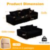3 Seat Sofa, Convertible Deep Seat Sofa Lounge Chair For Living Room - Black - Image 8