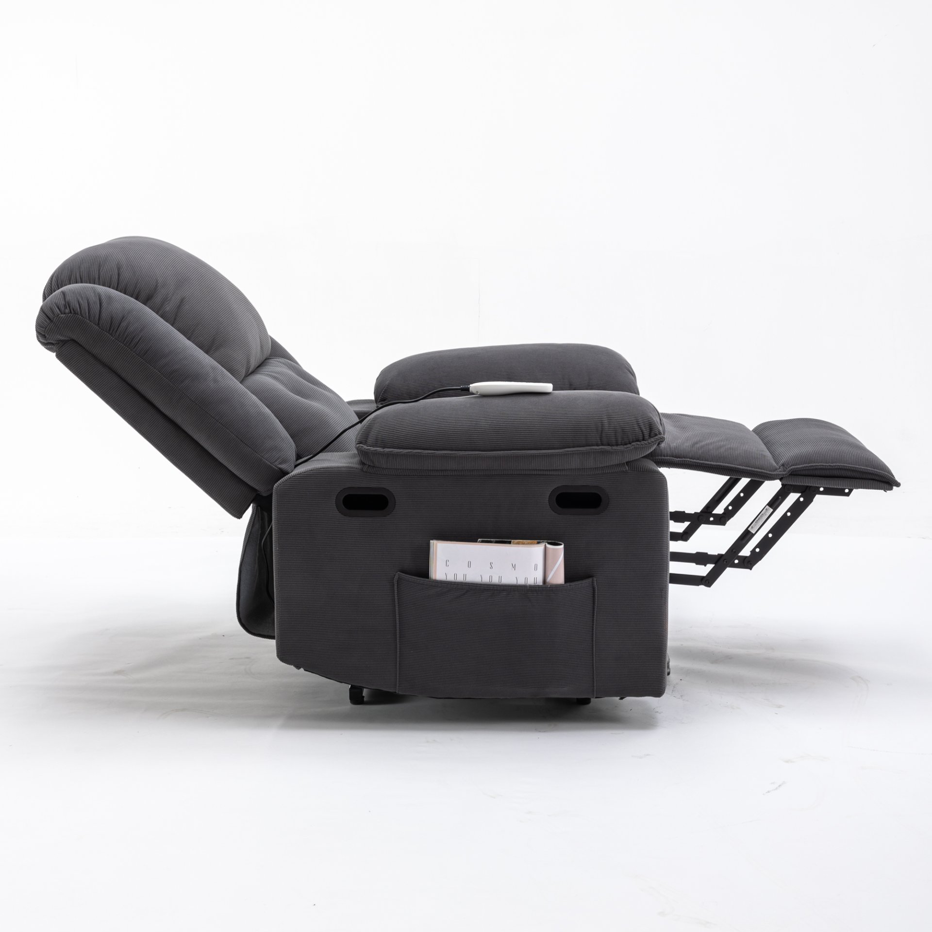 Massage Recliner, Power Lift Chair With Adjustable Massage And Heating Function, Recliner Chair With Infinite Position And Side Pocket - Gray - Image 20