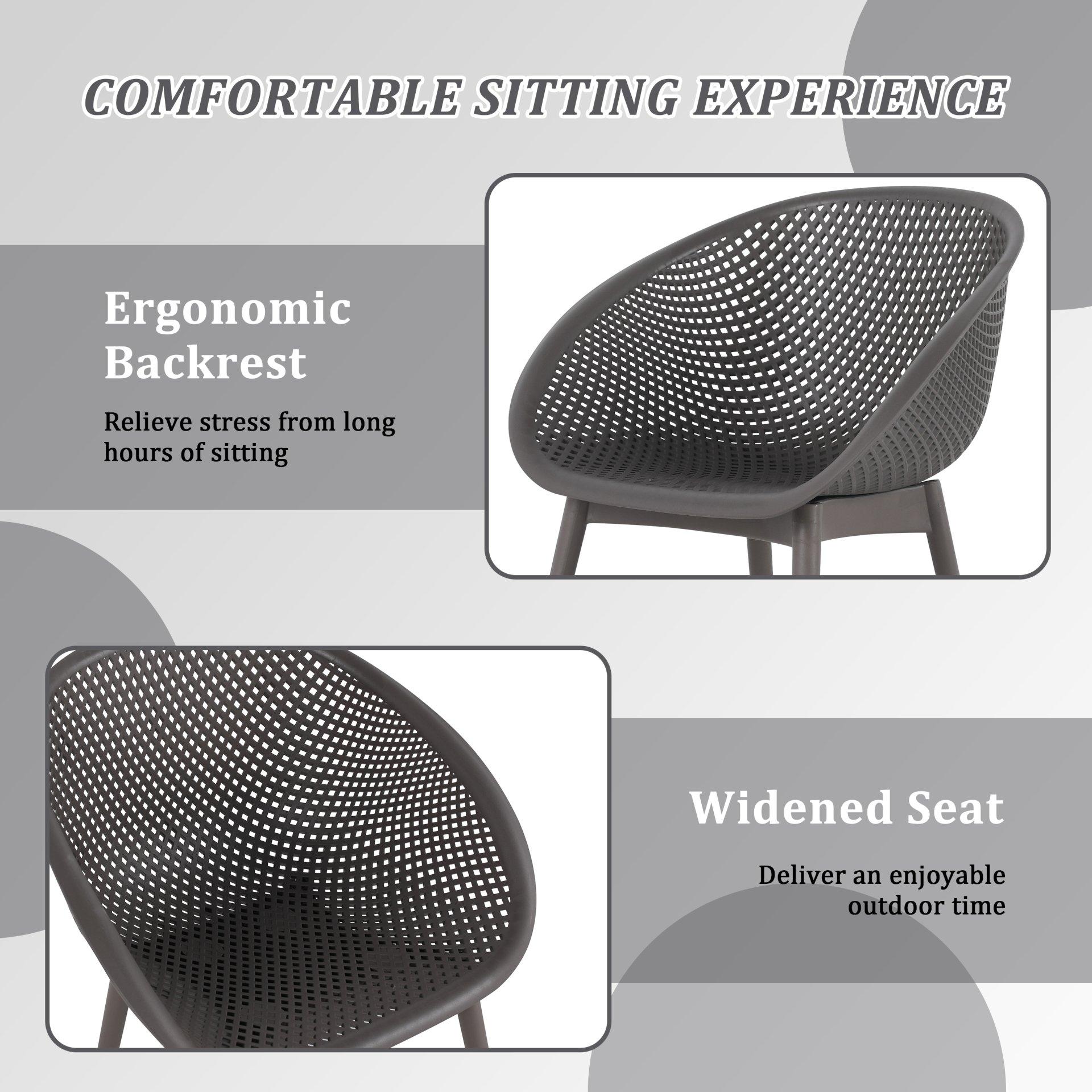 2 Lounge Chair Set With Round Table - Warm Grey / White - Image 10
