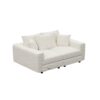 3 Seat Sofa, Deep Seat Couches With Soft Pillows And 1 Ottomans, Convertible Sofa Lounge Chair, For Living Room - Beige - Image 24