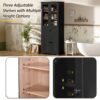 Bathroom Storage Cabinet, Adjustable Shelves & Drawer, Freestanding Linen Tower - Black - Image 6