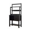 Bakers Cabinet With Three Display Shelves, Wine Compartment & Two Drawers - Red Cocoa - Image 3