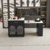 Expandable Kitchen Island With Dining Table - Black - Image 19