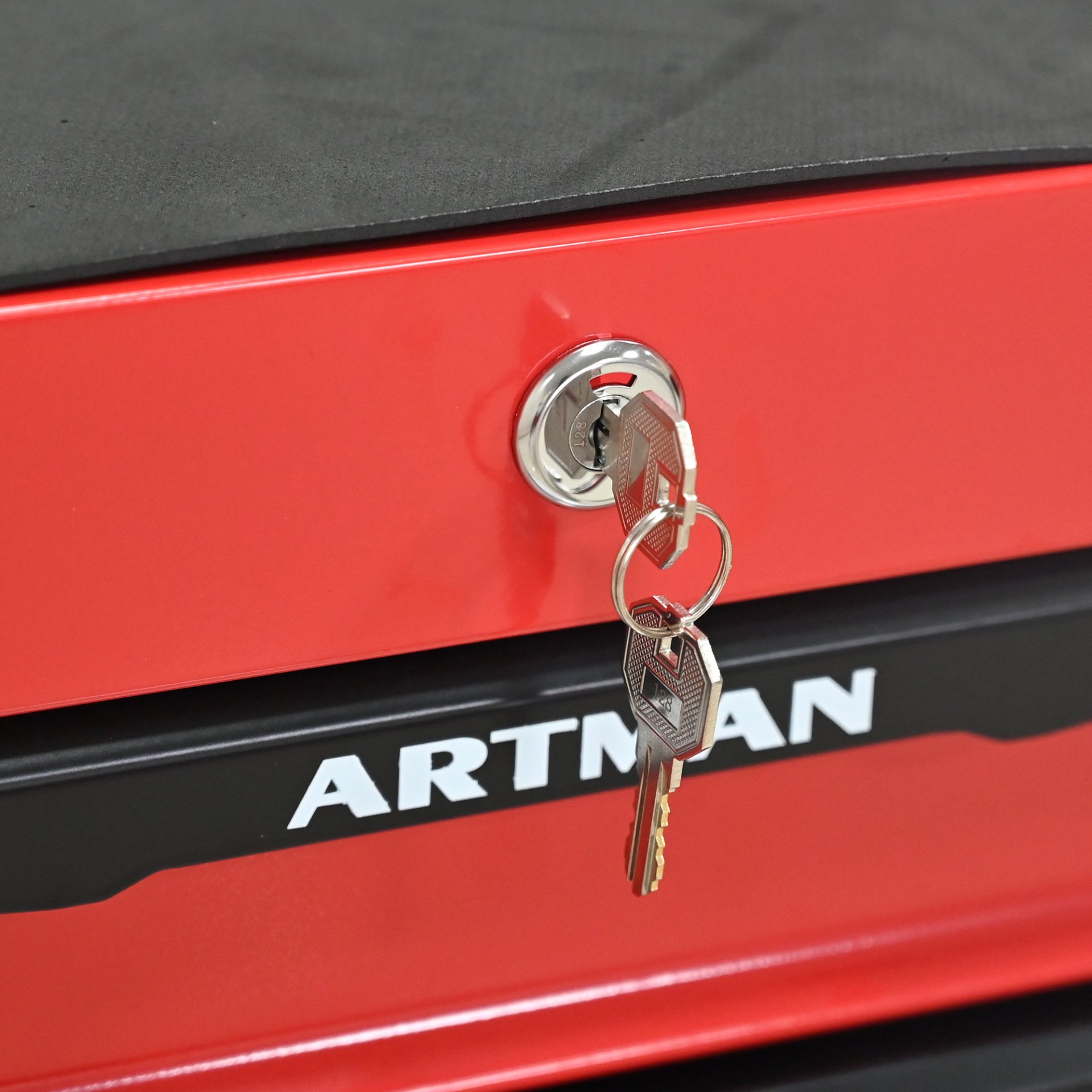 Rolling Metal Tool Chest With 4 Drawers, 20" Steel Storage Cabinet With Ball Bearing Slides - Red / Black - Image 16