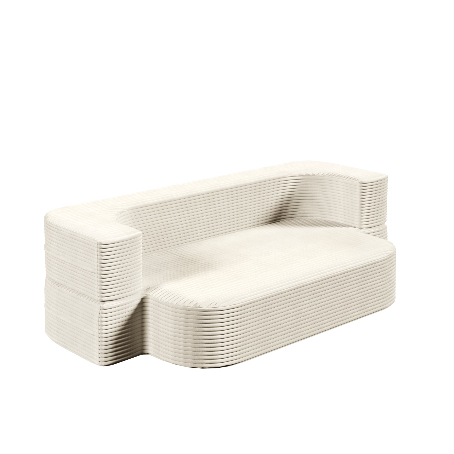 2 In 1 Foldable Sofa Plush Corduroy Sofa Convertible Floor Sofa Bed Deep Seating With Multi Functional Blanket Suitable For Living Rooms - Beige - Image 11