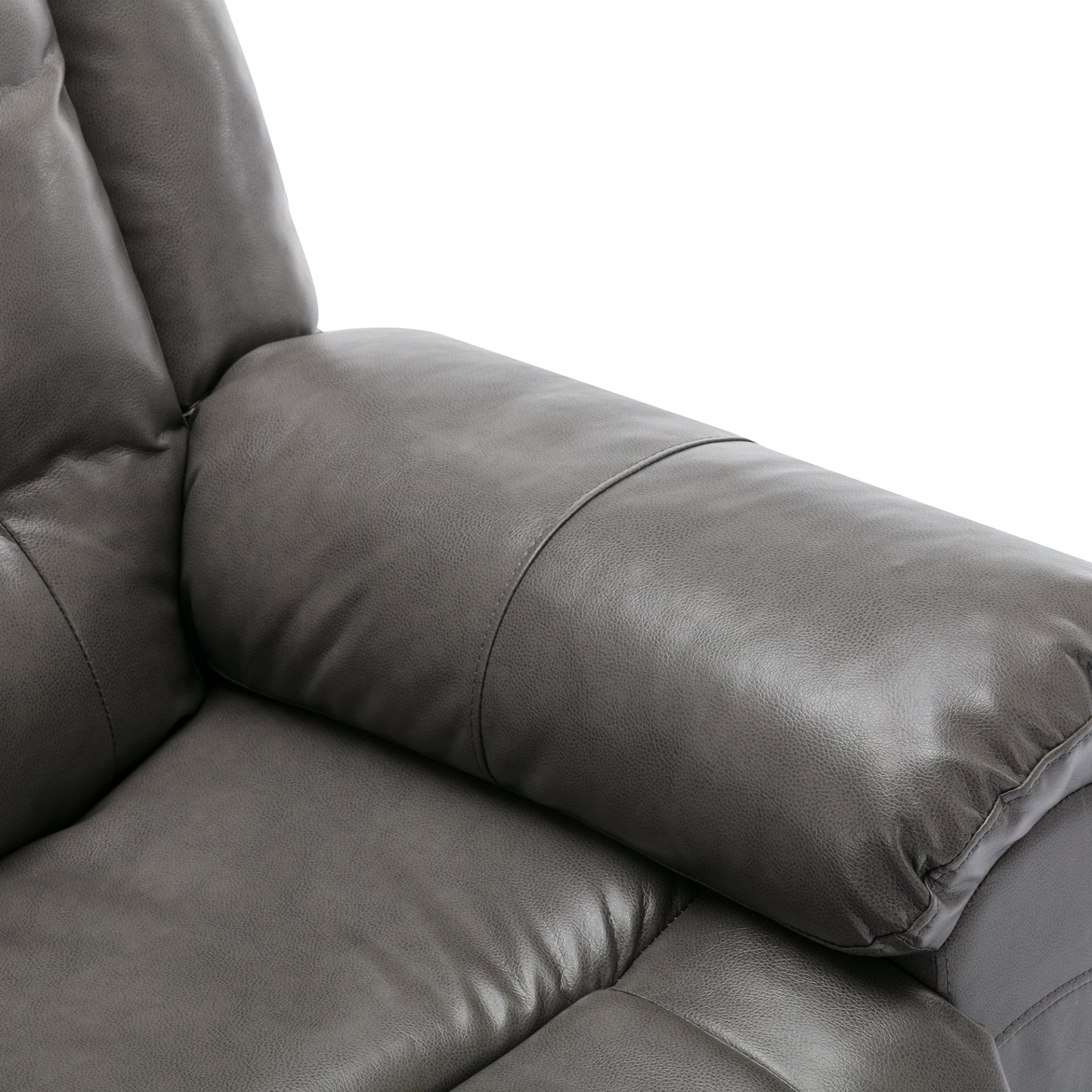 3 Seater Home Theater Recliner Manual Recliner Chair With Two Built-In Cup Holders For Living Room - Gray - Image 20