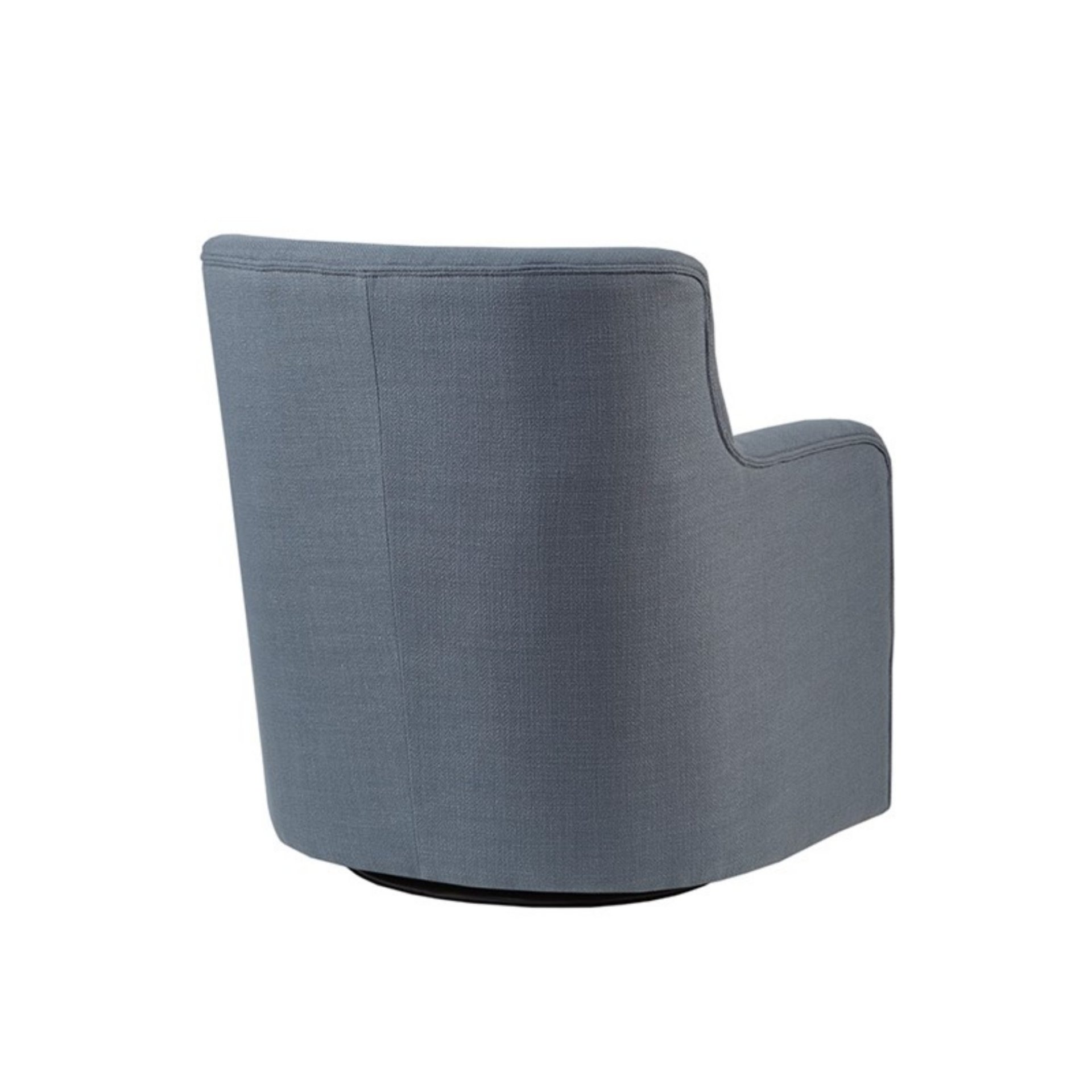 Adele - Swivel Chair With Button Tufted Back And Round Arms - Blue - Image 7