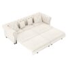 3 In 1 Pull Out Sofa Bed, Convertible Sleeper Sofa Bed, 3 Seater Sofa With Movable Ottoman - Beige - Image 19