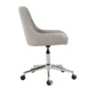 Modern Teddy Fleece Fabric Dining Chair With Chrome Legs, Soft And Comfortable - Gray - Image 11