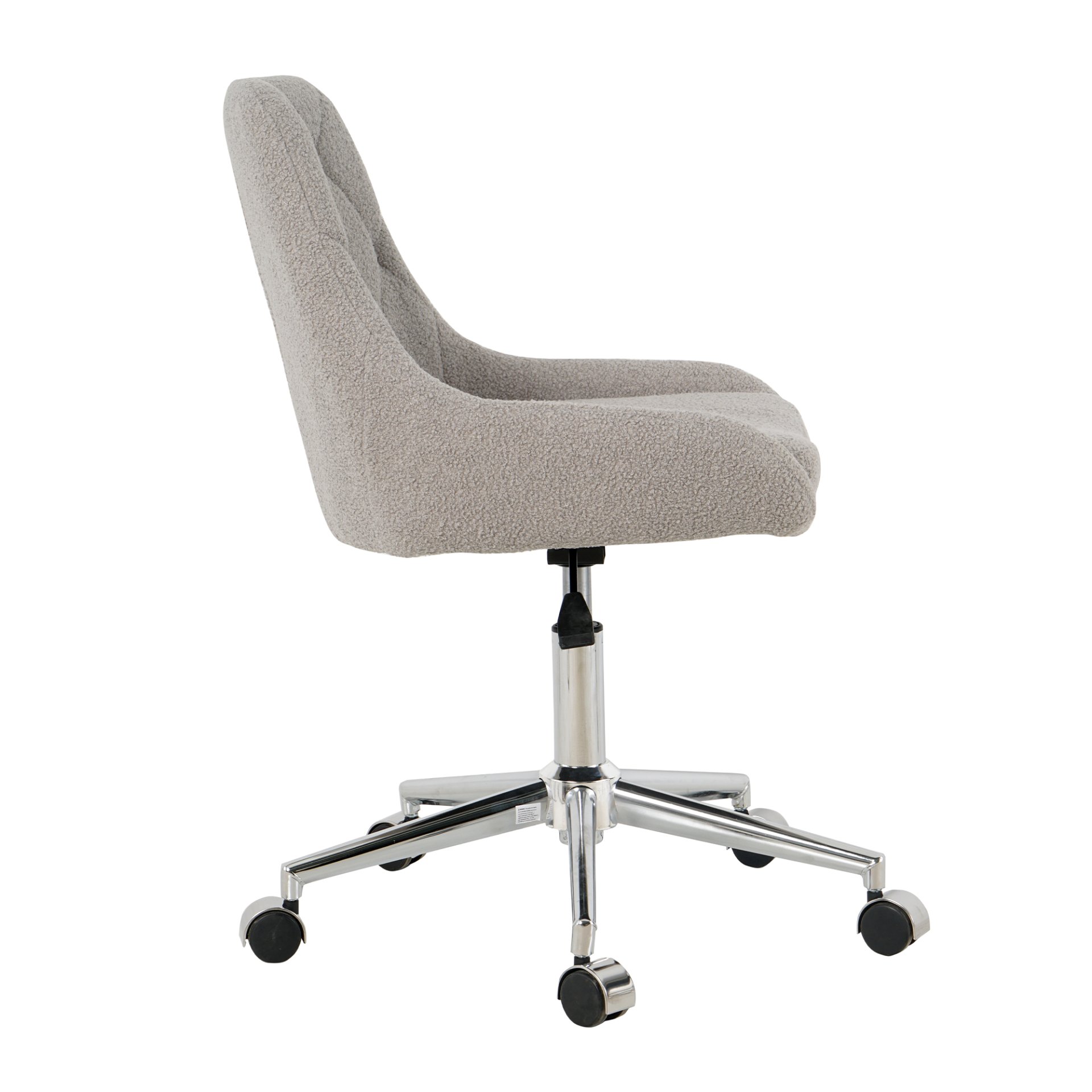 Modern Teddy Fleece Fabric Dining Chair With Chrome Legs, Soft And Comfortable - Gray - Image 11