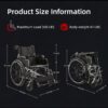 Heavy Duty Manual Wheelchair With Double X Force Support 24" Non Inflatable Tires Foldable Transport Wheelchair With Quick Release Wheels 350Lbs Capacity - Black / Silver - Image 13