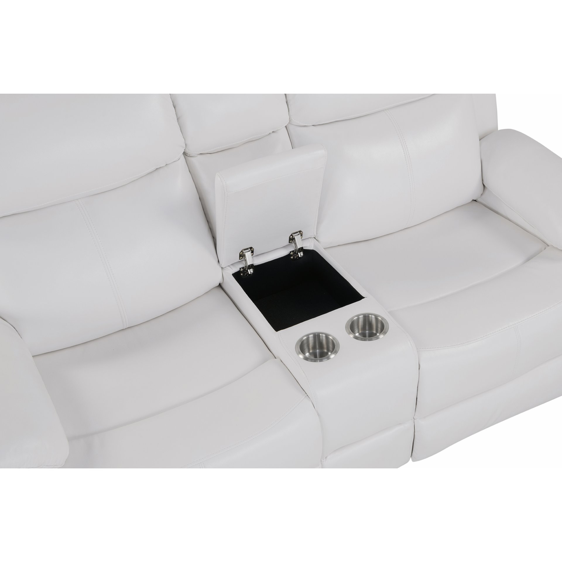 Blanche - Reclining Loveseat With LED Lights And Built In Speakers - White - Image 9