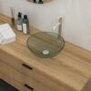 Vessel Sink With Chrome Faucet And Pop Up Drain - Clear - Image 4
