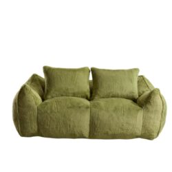 Giant Bean Bag Couch, Ultra Soft Fluffy Loveseat For Living Room Reading Chair With Pillows - Green