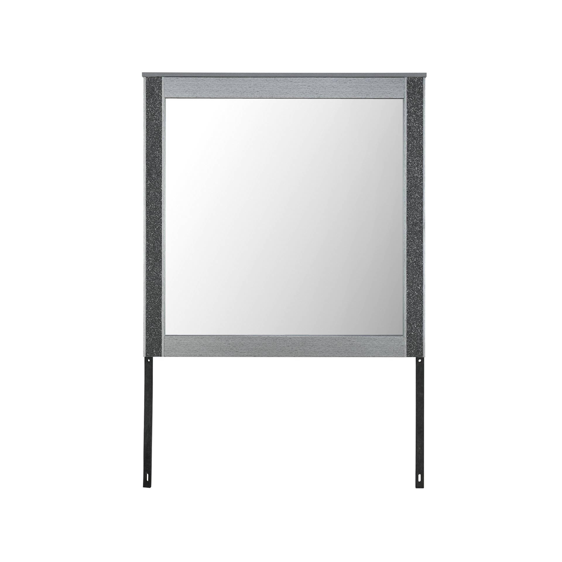 Lorenzo - Large Scale Mirror With Sleek Frame And Glittered Detailing - Silver - Image 4