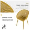 2 Pack Lounge Chair Set With Folding Square Table - Earthy Yellow / Khaki / White - Image 19