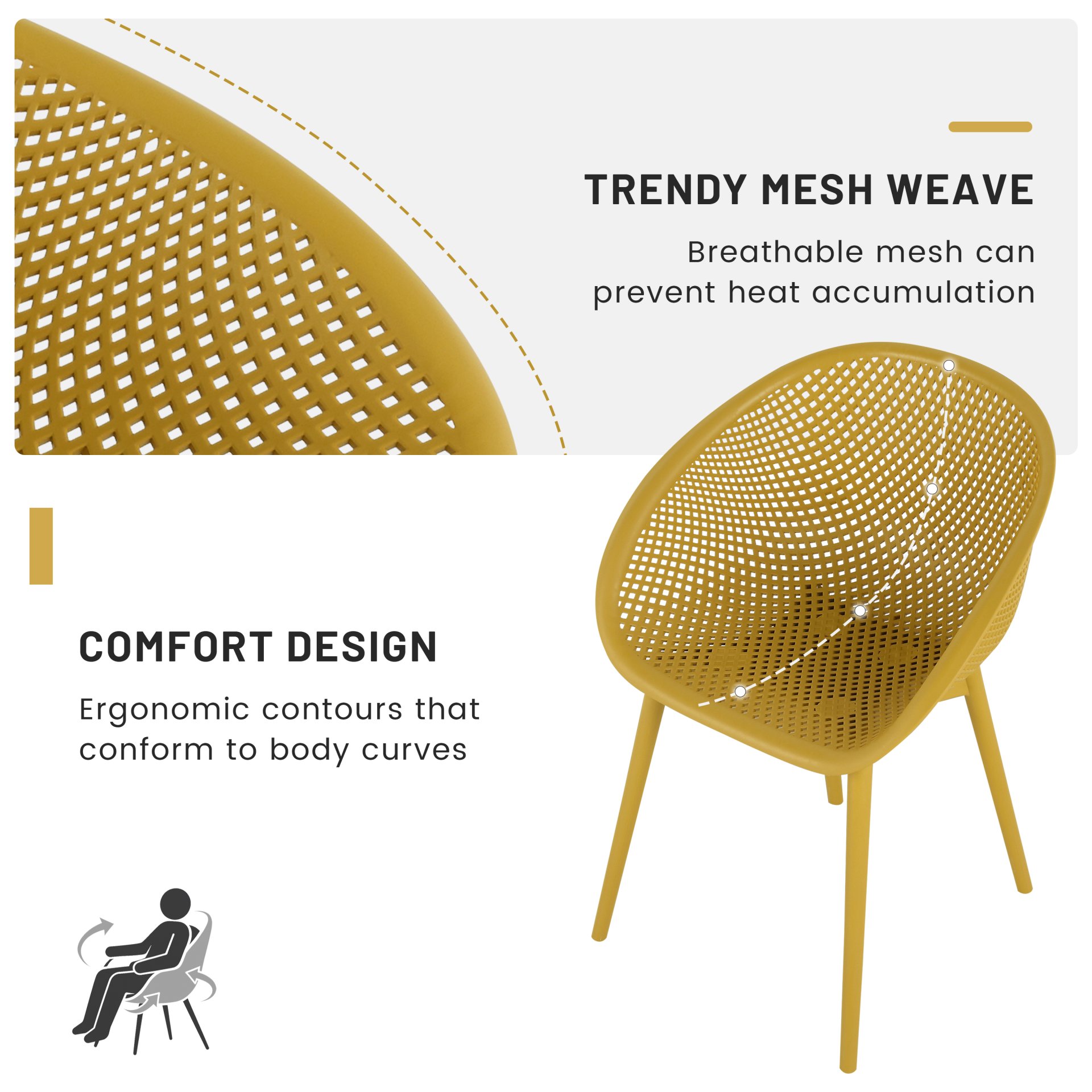 2 Pack Lounge Chair Set With Folding Square Table - Earthy Yellow / Khaki / White - Image 19