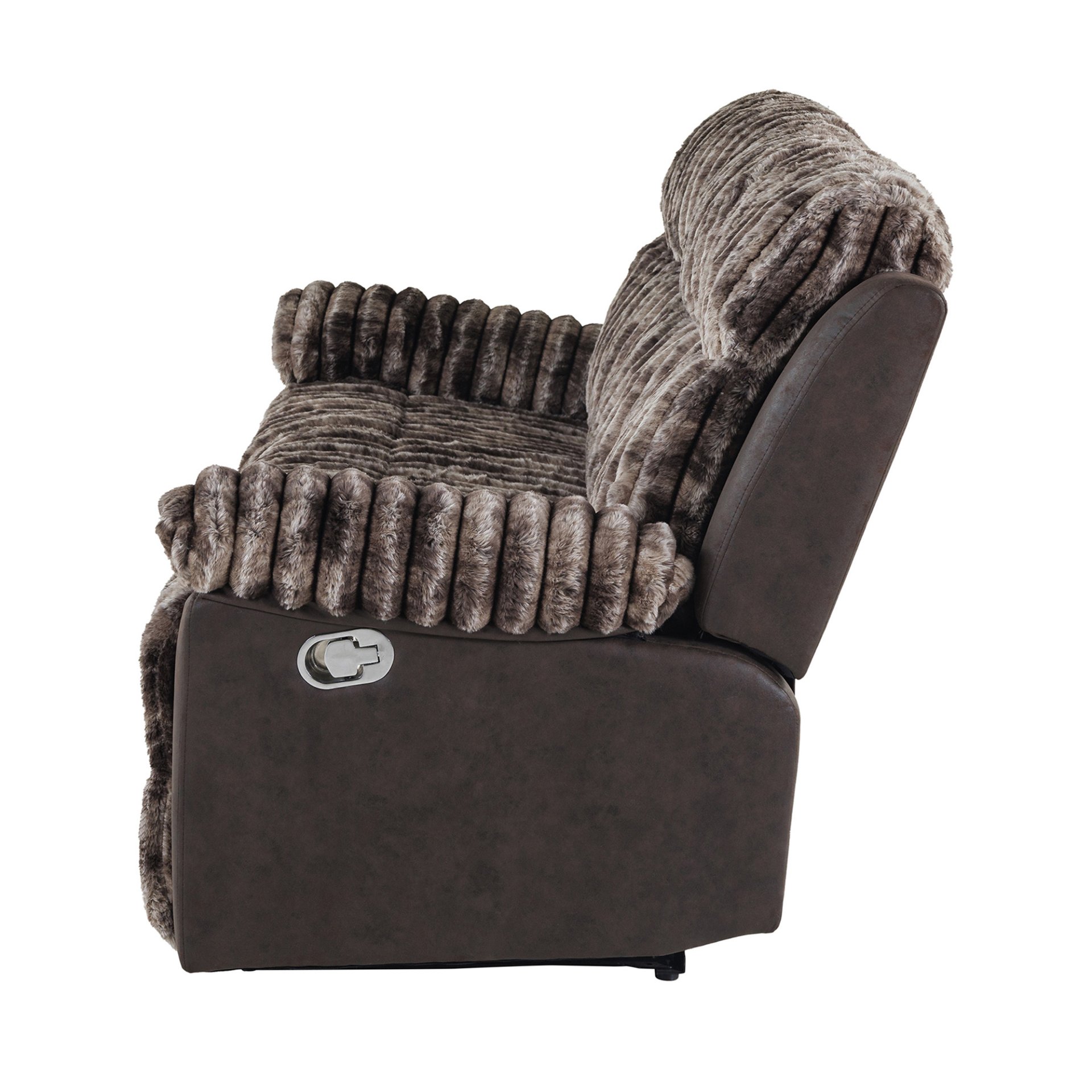 Brenda - Sofa With Manual Recline Function - Brown - Image 5