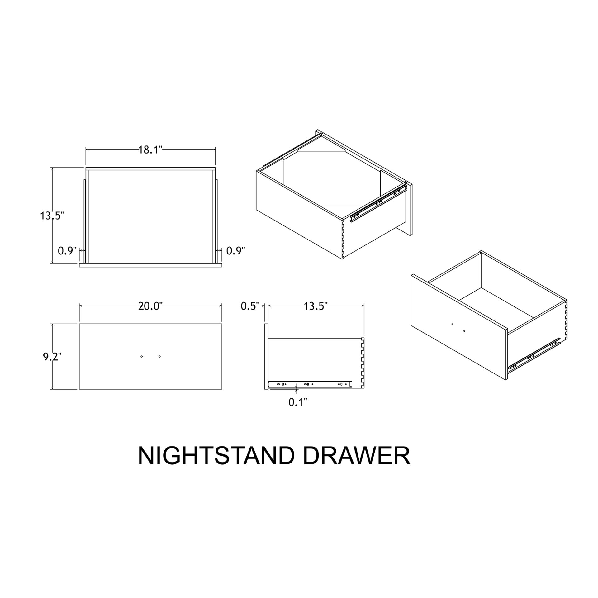 Augusta - Nightstand With Top, 2 Drawers, Block Feet - Beige Brown - Image 7