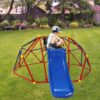 Innovative Dome Climber With Slide And Climbing Stones - Blue / Red - Image 2
