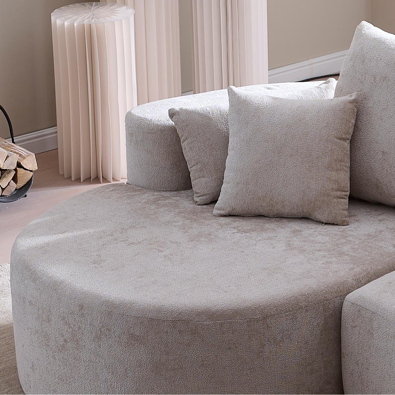 2 Piece Fabric Cloud Curved Sectional Sofa With Chaise For Living Room Bedroom Apartment - Silver Lining - Image 5