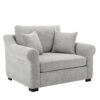 Modern Chenille Oversized Armchair, Chair And A Half, Single Sofa For Bedroom, Living Room, Wide - Light Gray - Image 10