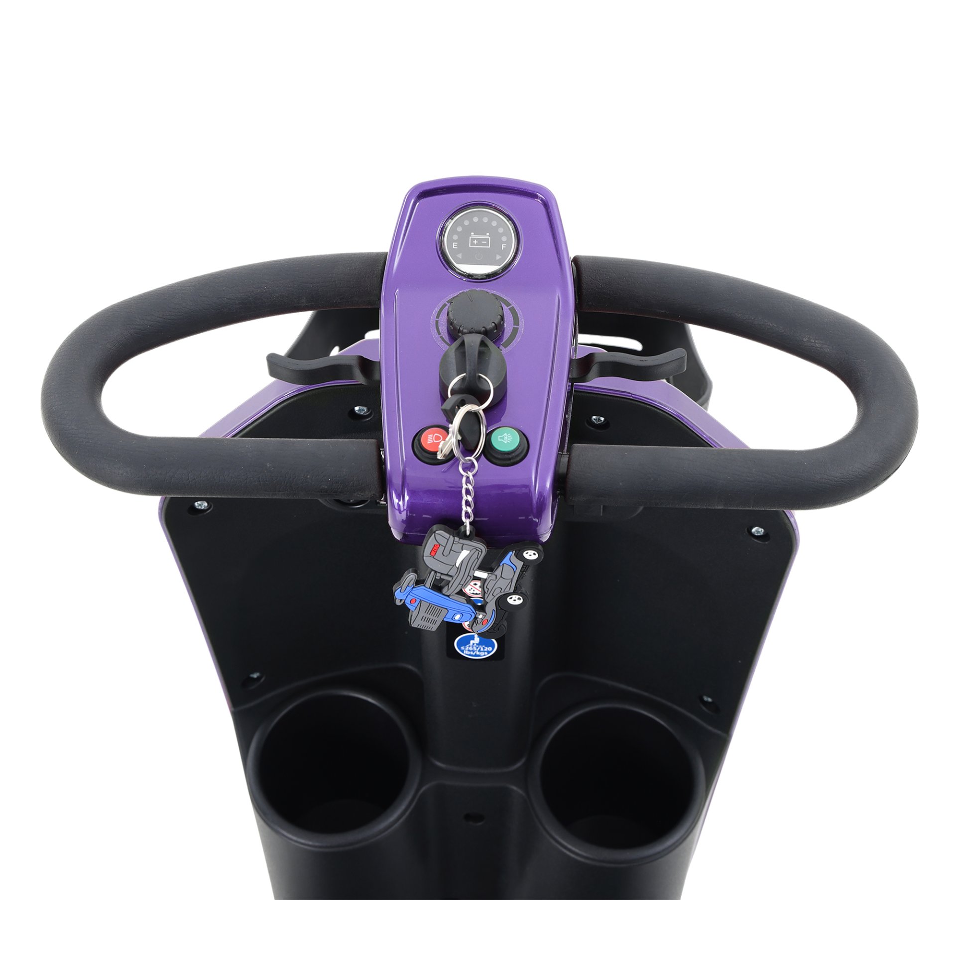 Max Plus - 4 Wheels Outdoor Compact Mobility Scooter With 2 Pieces X 20Ah Lead Acid Battery, 16 Miles, Cup Holders & USB Charger Port - Dark Purple - Image 6