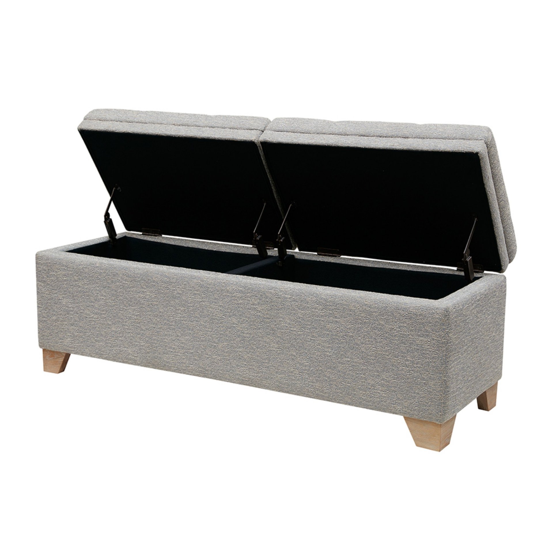 Soft Close Storage Bench Hued Solid Wood - Gray Multi - Image 5