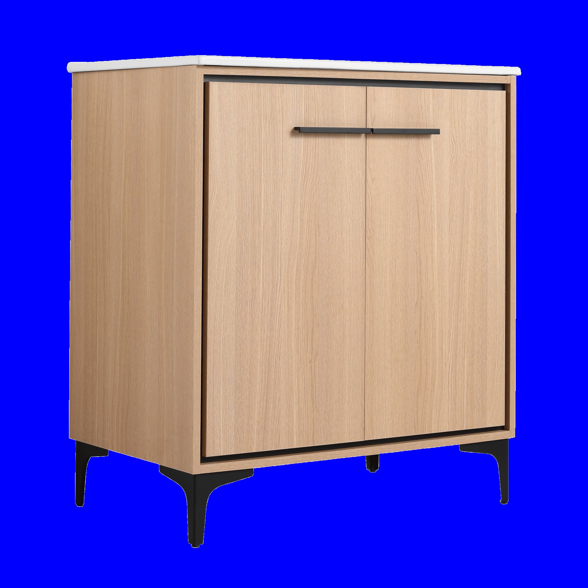 30" Bathroom Vanity Base With Basin And Storage Cabinet - Oak - Image 10