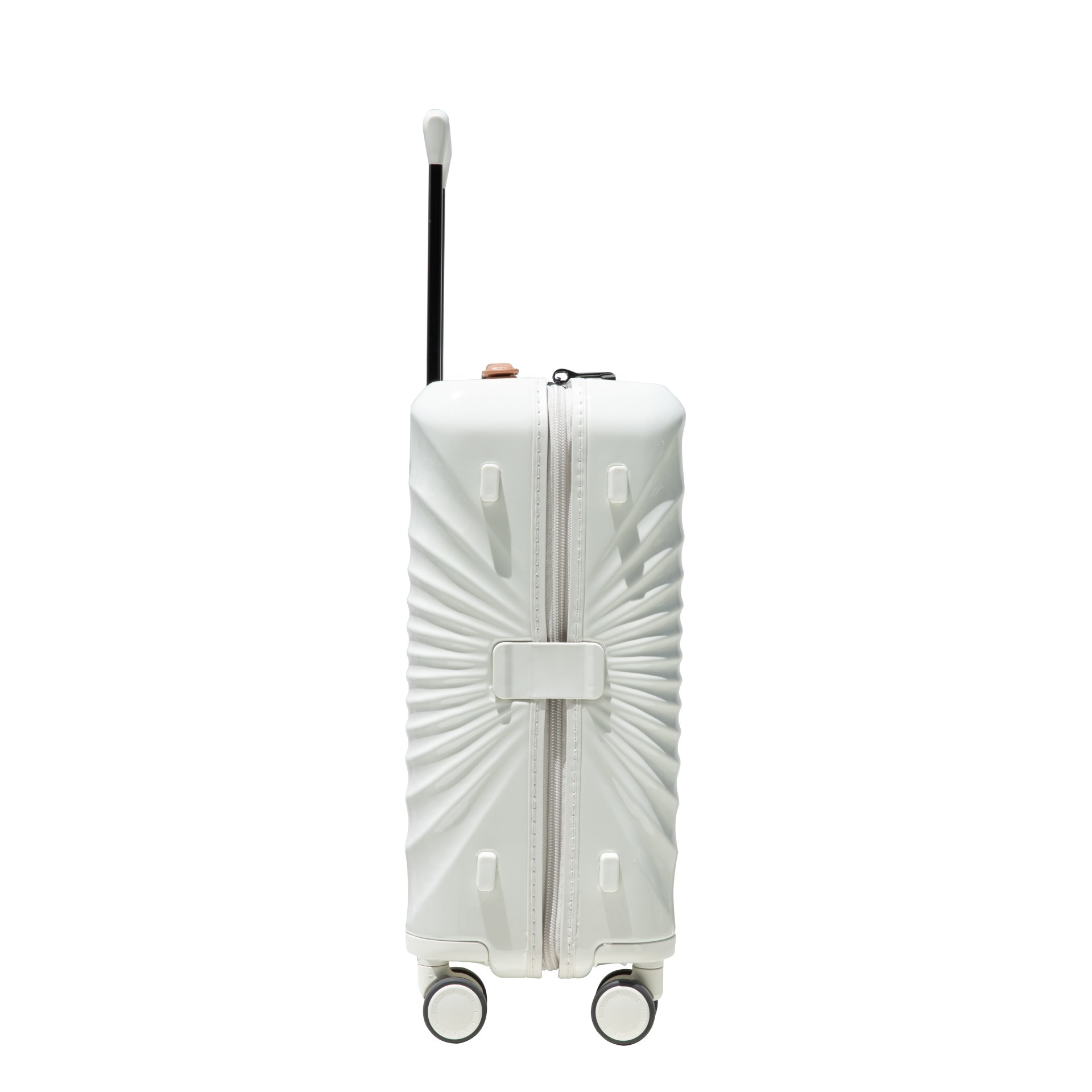 24" Luggage Lightweight Suitcase Tsa Lock USB Port Luggage Wheel Lock Artificial Leather Top Handle Spinner Wheels - Creamy White - Image 4
