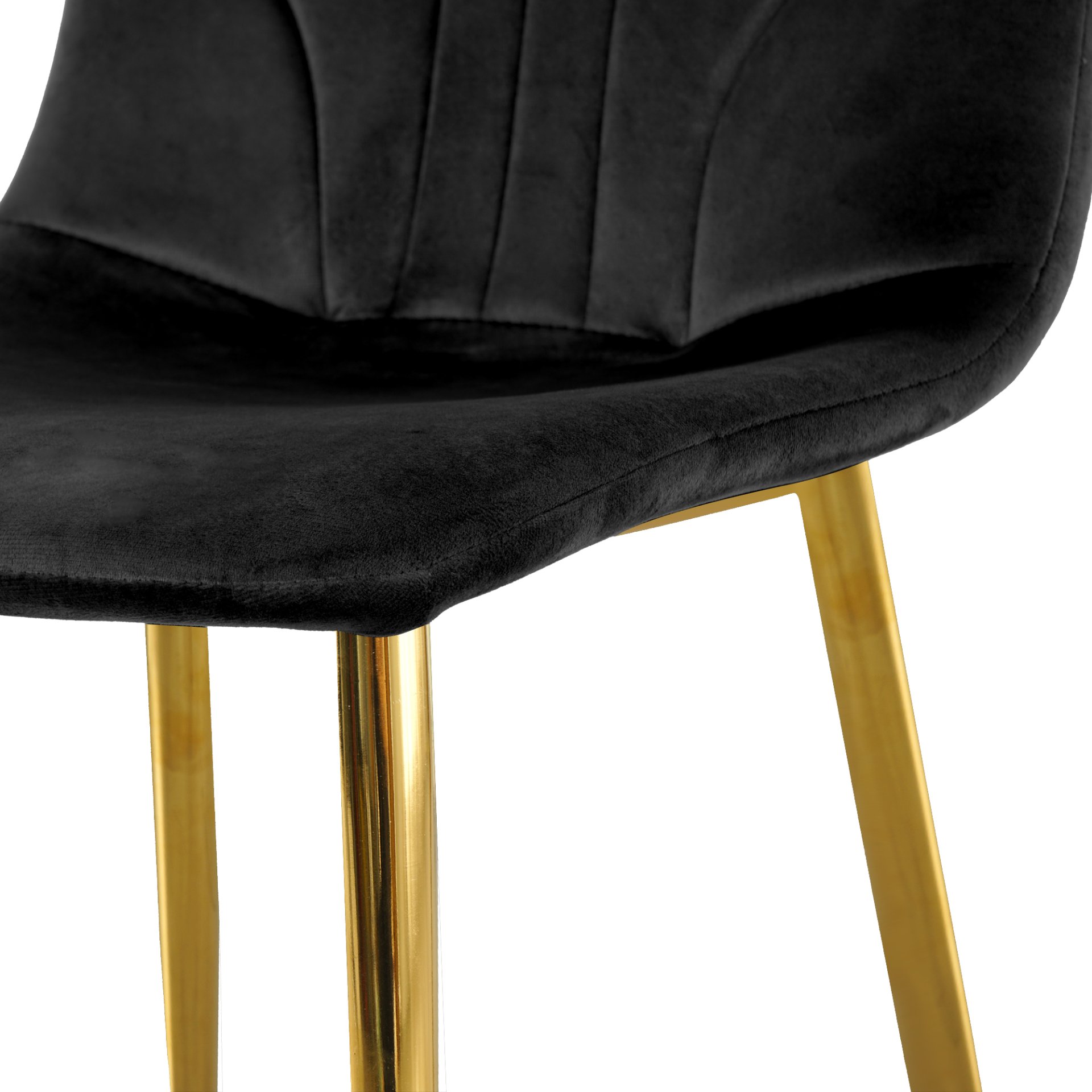 Modern Light Luxury Dining Chair With Gold Metal Legs (Set of 4) - Black - Image 21