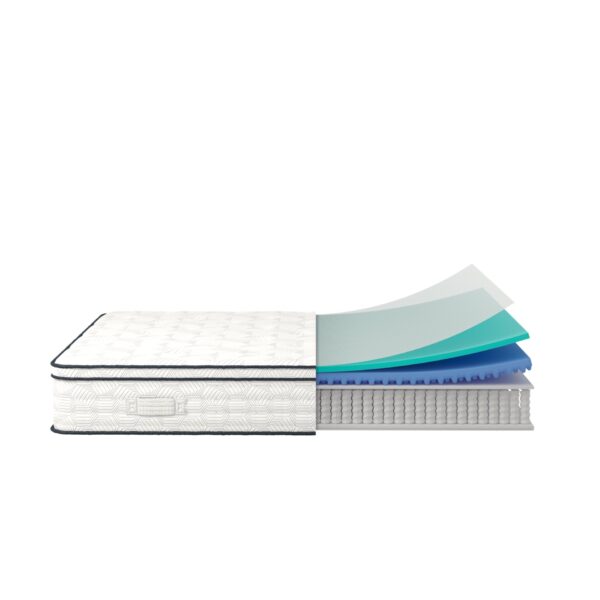 12'' Queen Hybrid Mattress With Pocket Springs And Memory Foam, Medium Firm Support - White