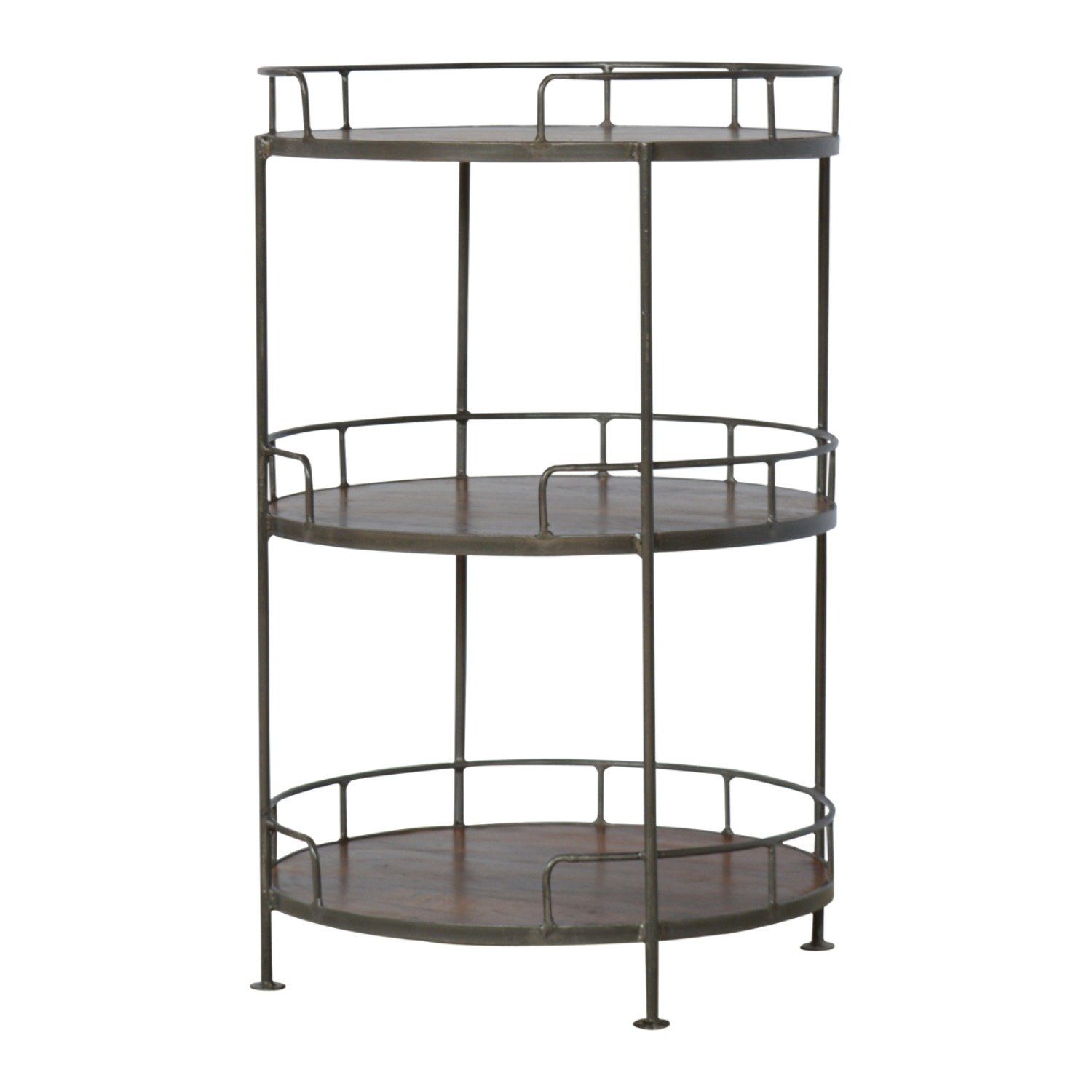 Industrial Round Butler Tray Table - Chestnut - Image 5