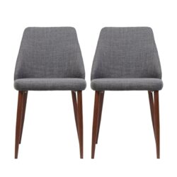 Modern Dining Chair With Iron Legs And Wood - Light Gray