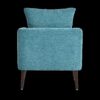 Accent Chair, Boucle Chair, Barrel Chair, Fabric Armchair Club Chair, Upholstered Arm Chair With Solid Wood Legs, Waist Pillow, Padded Single Chair For Living Room / Bedroom / Study / Waiting Room - Teal - Image 16
