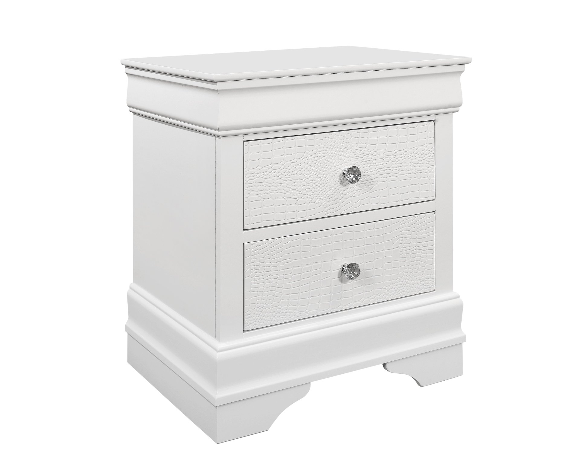 Shaker - Crocodile Metallic Nightstand - White - Image 8
