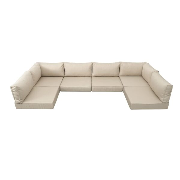Outdoor Deep Seat Cushion Set For Patio Furniture, Polyester Replacement Pads - Beige