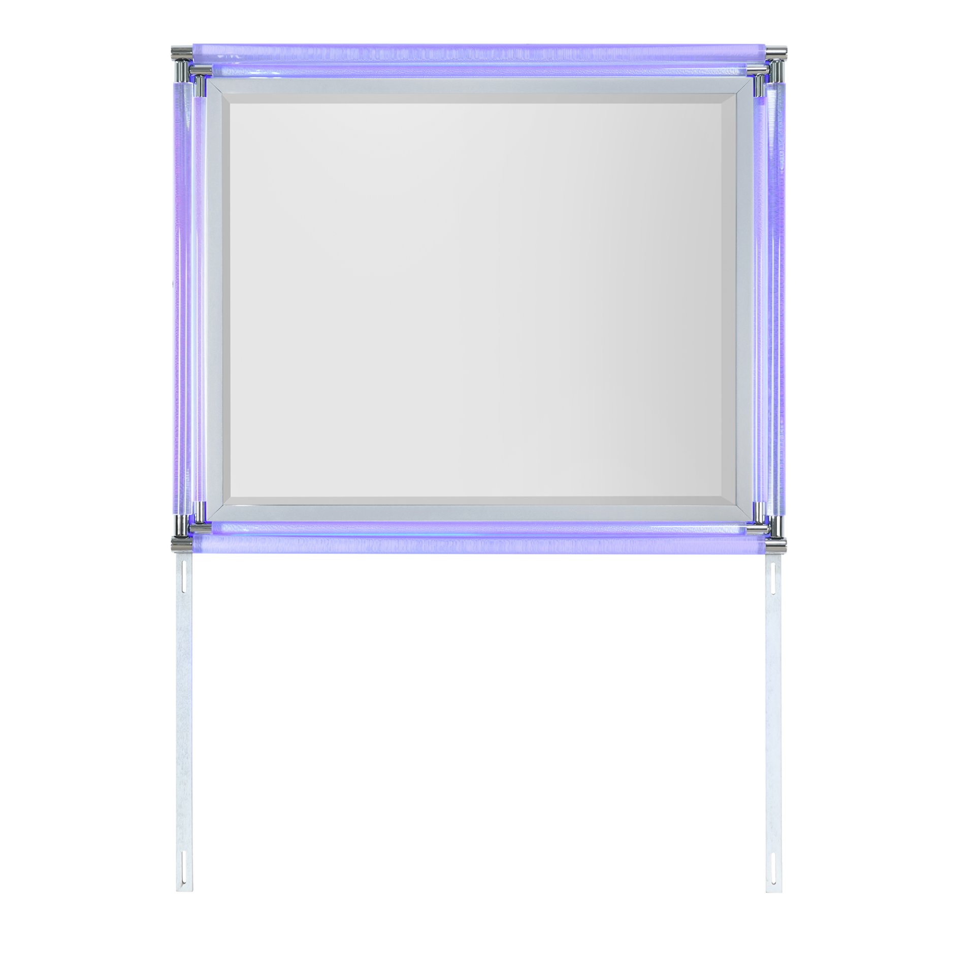 Laura - Mirror With LED Light And Sleek Frame - Silver - Image 5