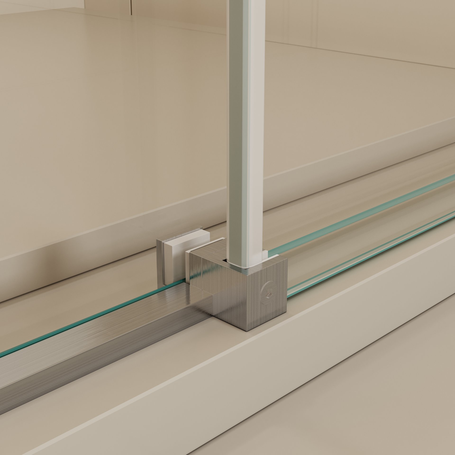 Semi Frame Single Sliding Shower Door - Brushed Nickel - Image 8