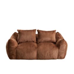 Giant Bean Bag Couch, Ultra Soft Fluffy Loveseat For Living Room Reading Chair With Pillows - Brown