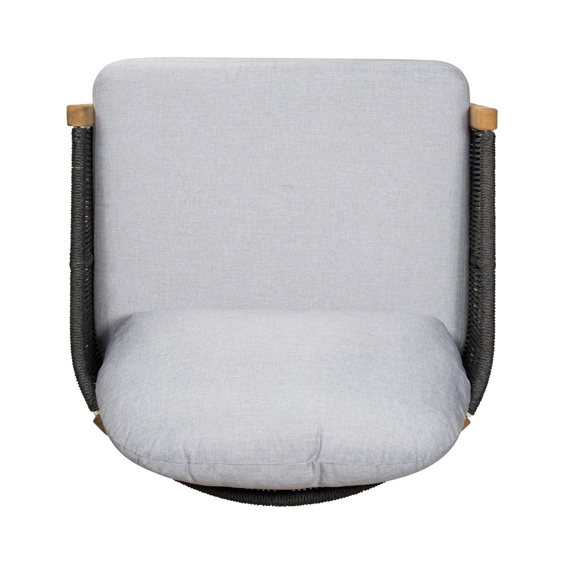 Grotta - Outdoor Wood Club Chair (Set of 2) With Rope And Cushion Frame - Gray / Teak - Image 13