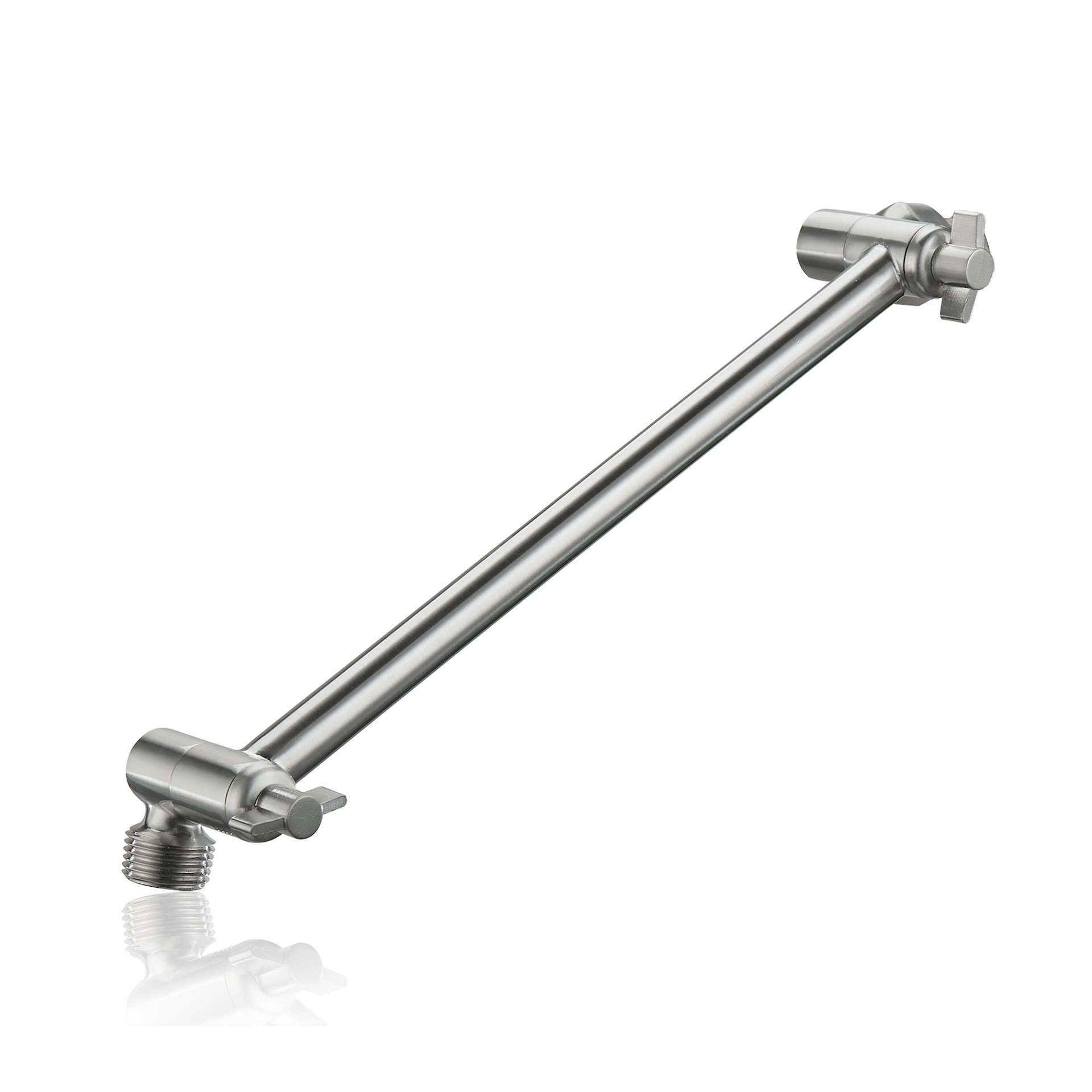 Luxury Rain Shower Head With Adjustable Arm, 10" Square, Stainless Steel - Brushed Nickel - Image 11