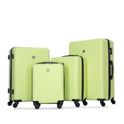 Luggage 4 Piece Lightweight Suitcase With Rotating Wheels, 24" And 28" With Tsa Lock, (16/20/24/28) - Fluorescent Green