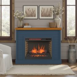 Washington - Fireplace With Mantel - Blue Denim, Whiskey