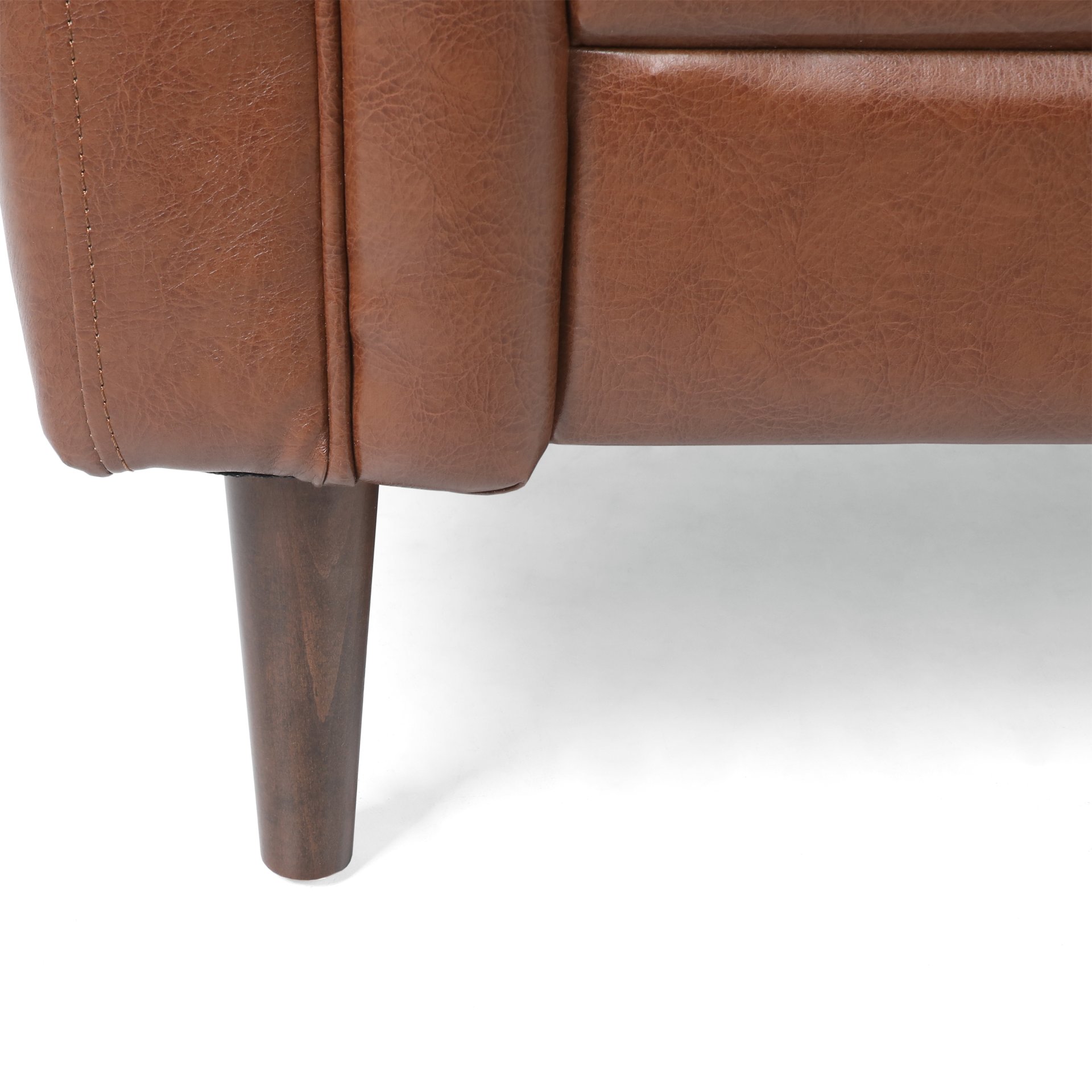 Sophisticated Loveseat With Diamond Stitched Detailing - Light Brown - Image 11