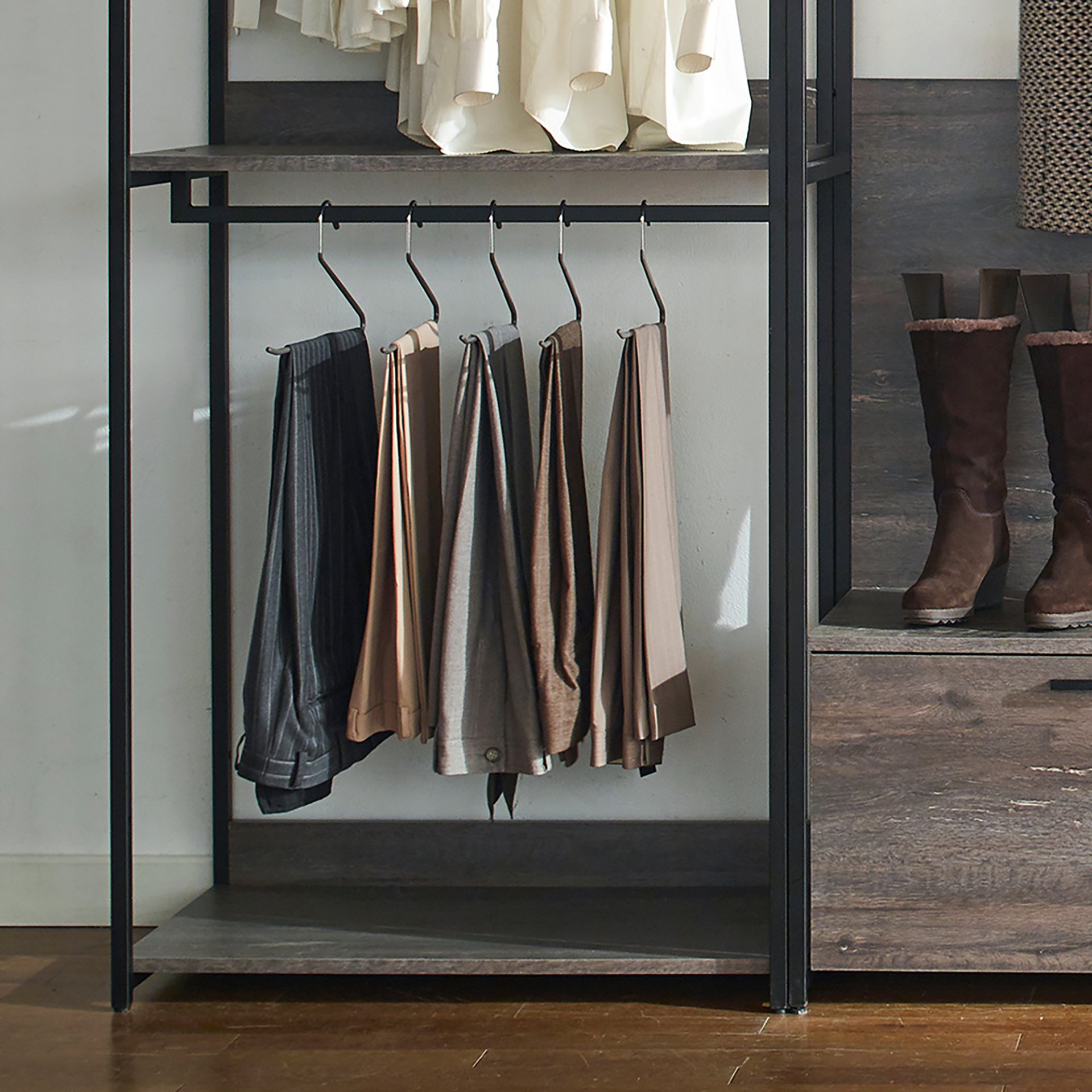 Monica - Wood Walk In Closet System & Modular Design Melamine - Rustic - Image 5