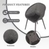 2 Lounge Chair Set With Round Table - Warm Grey / White - Image 7